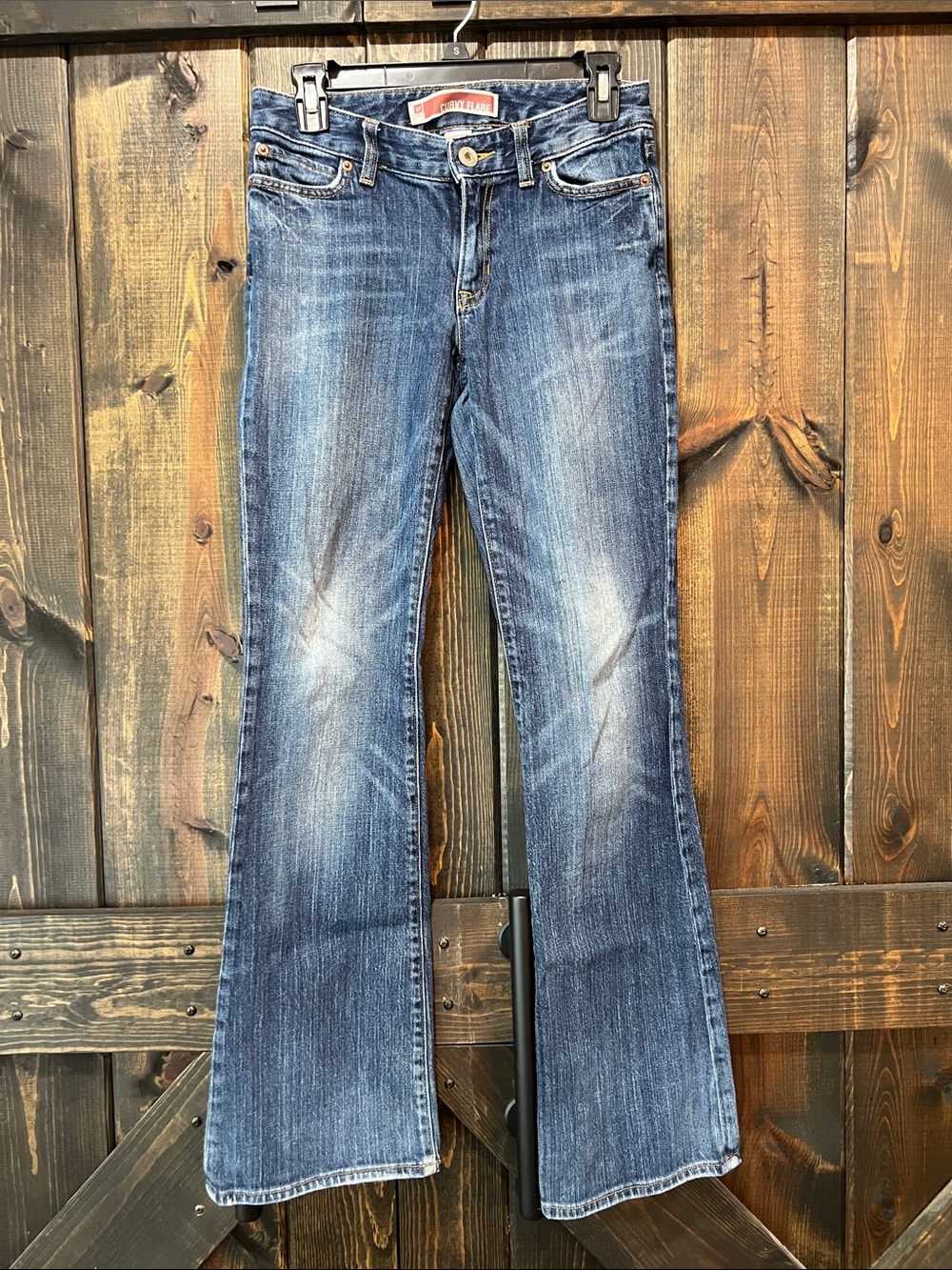 Gap Y2K Premium Denim Curvy Flare Jeans 2 Regular Dark Wash Vtg Low Rise Preppy